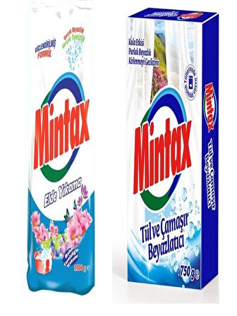 Mintax Elde Yıkama Toz Deterjan 1 kg + Mintax Tül ve Çamaşır Beyazlatıcı 750 gr