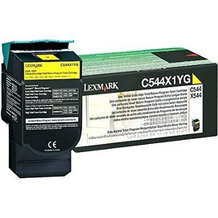 Lexmark C544X1YG Sarı Yellow Orjinal Toner C540 / C544