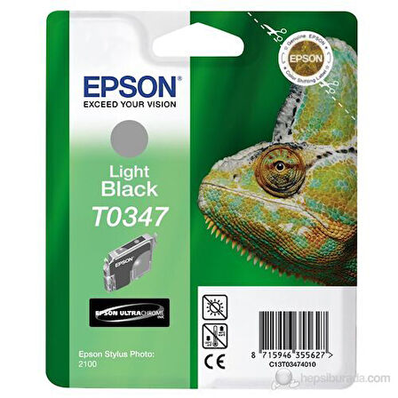 Epson C13T034740 (T0347) Açık Siyah Light Black Orjinal Kartuş Stylus Photo 2100