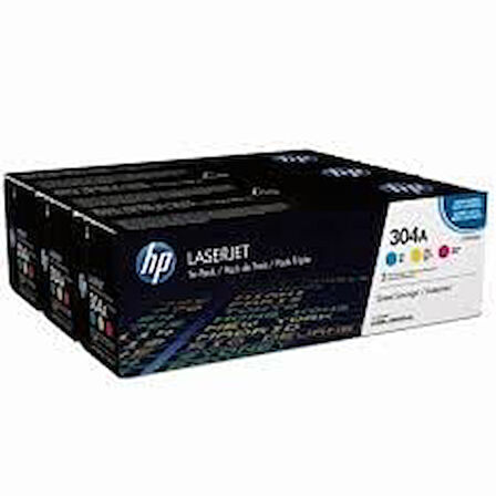 HP CF372AM (CC531A+CC532A+CC533A) 304A 3lü Paket Renkli Colour Orjinal Toner