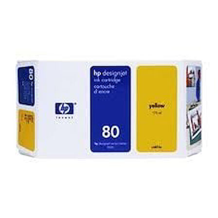 HP C4848A (80) Sarı Yellow Orjinal Plotter Kartuş Yüksek Kapasite DesignJet 1050 Eski Tarihli