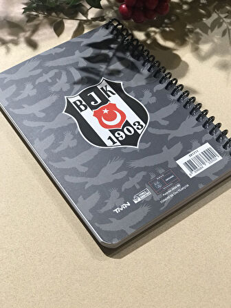 Lisanslı BJK Spiralli 72 Yaprak A6 Çizgili Not Defteri 15 x 11cm 