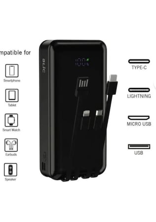 Aydoğan Ticaret44 Bpb6 20.000MAH Powerbank Siyah 4 Cihaz Aynı Anda Şarj Dahili 3in1 Kablo