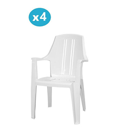Omnipazar MT-GF139 Orbita Plastik Bahçe Balkon Koltuk Sandalye 4'lü Set 
