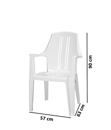 Omnipazar MT-GF139 Orbita Plastik Bahçe Balkon Koltuk Sandalye 4'lü Set 