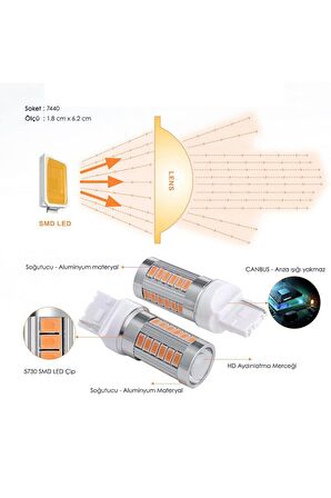 T20 w21 7440 canbus sinyal sis gündüz farı geri vites fren ampülü