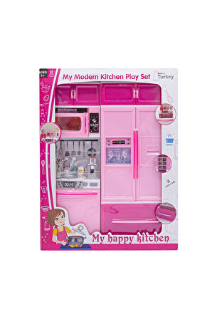 Buzdolabı ve Bulaşık Makinesi 2'li Mutfak Seti Oyuncak Mutfak Seti Evcilik Seti