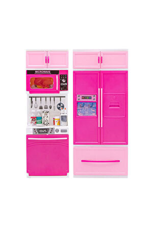 Buzdolabı ve Bulaşık Makinesi 2'li Mutfak Seti Oyuncak Mutfak Seti Evcilik Seti