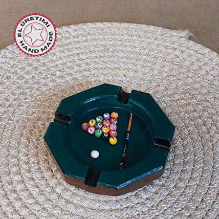 Uretti - Pınar 2572 5617 El Yapımı Bilardo Temalı Minyatür Kül Tablası