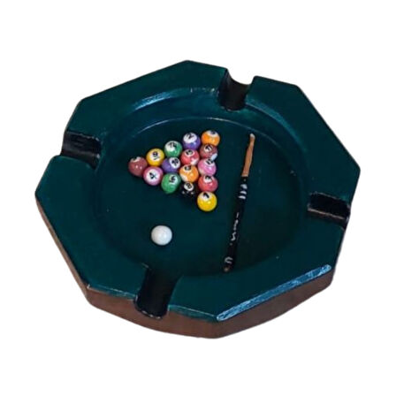 Uretti - Pınar 2572 5617 El Yapımı Bilardo Temalı Minyatür Kül Tablası