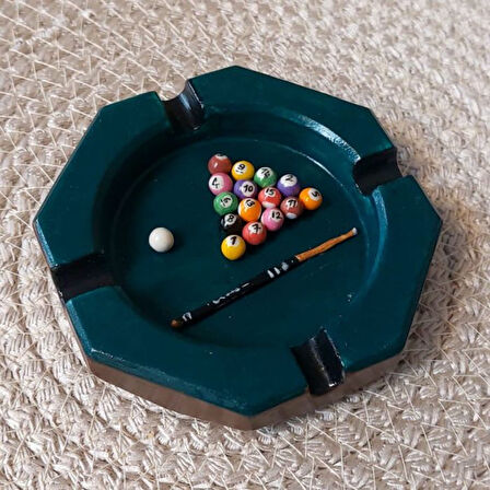 Uretti - Pınar 2572 5617 El Yapımı Bilardo Temalı Minyatür Kül Tablası