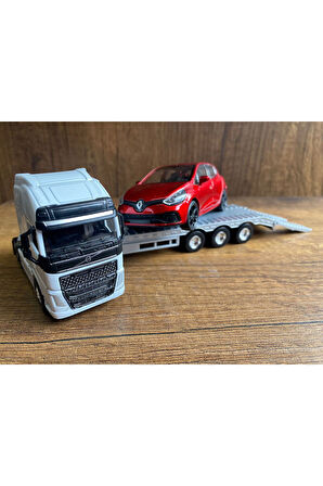 Volvo Tır Metal Başlıklı Araba Taşıyan Tır Araba Diecast Araba Ve Tır Ikili Set Herhangi Bir Araba