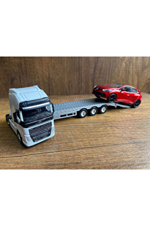 Volvo Tır Metal Başlıklı Araba Taşıyan Tır Araba Diecast Araba Ve Tır Ikili Set Herhangi Bir Araba