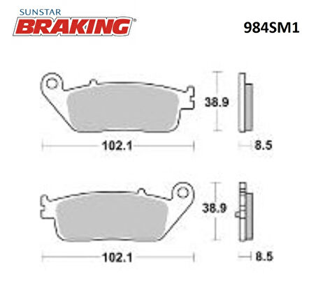 YARI METALİK FREN BALATASI / KYMCO / XCITING / R / 500cc / ARKA  / 2005-2006-2007-2008-2009-2010-2011