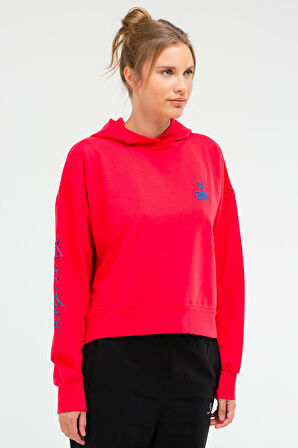 Speedlife Pembe Regular Pamuklu Kapüşonlu Kadın Sweatshirt SC0957 | XXL