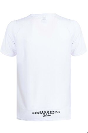 Umbro  Erkek Siyah Solo Training bisiklet Yaka Tişört TF-0167- Beyaz