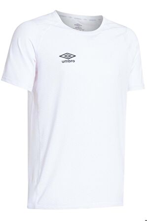Umbro  Erkek Siyah Solo Training bisiklet Yaka Tişört TF-0167- Beyaz