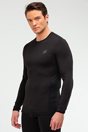 Speedlife Siyah Slim Fit Likralı Bisiklet Yaka Erkek Spor Body XC2234 | M