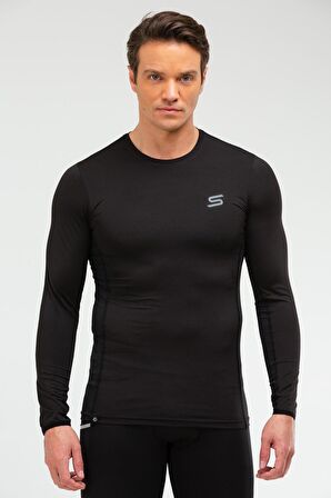 Speedlife Siyah Slim Fit Likralı Bisiklet Yaka Erkek Spor Body XC2234 | XXL