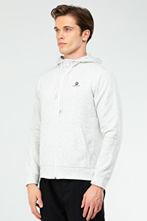 Speedlife Gri Melanj Regular Pamuklu Kapüşonlu Erkek Sweatshirt XC2248 | M