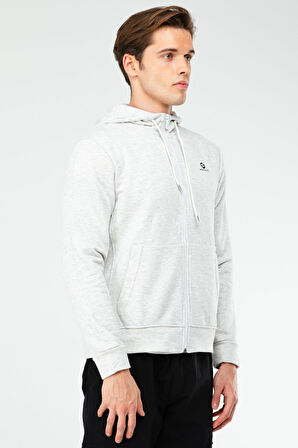 Speedlife Gri Melanj Regular Pamuklu Kapüşonlu Erkek Sweatshirt XC2248 | M