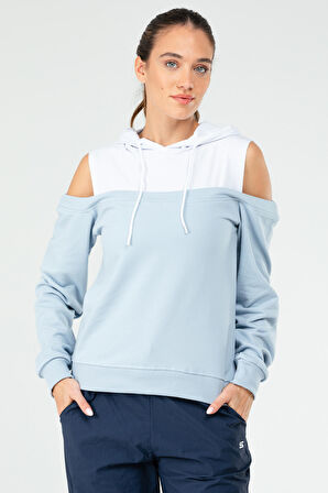 Speedlife Mavi Regular Pamuklu Kapüşonlu Kadın Sweatshirt SC1178 | M