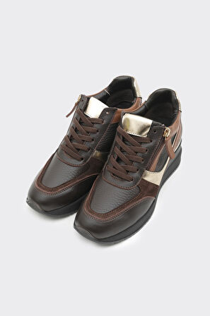 Yüksek Taban Hakiki Deri Kadın Sneaker