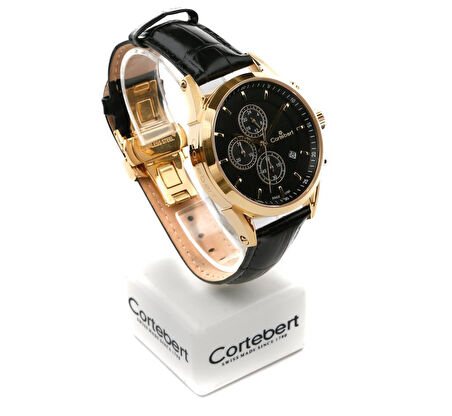 Cortebert Safir Cam Siyah Kadran Erkek Kol Saati
