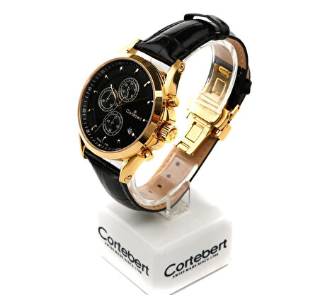 Cortebert Safir Cam Siyah Kadran Erkek Kol Saati