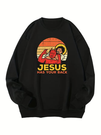 İsa geri mektup baskı kazak kadın rahat kazak sıcak yumuşak Hoodies gevşek Crewneck polar kad