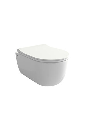 Bocchi V-tondo Rimless Kısa Asma Klozet Beyaz 1417-001-0128 Kapak Dahil