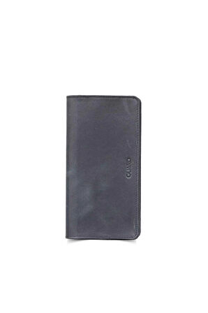 Guard Antik Siyah Telefon Girişli Deri Erkek/Kadın Portföy Cüzdan