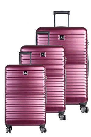 Guard Polikarbon Kırılmaz Bordo Seyahat Valizi 3'lü Set