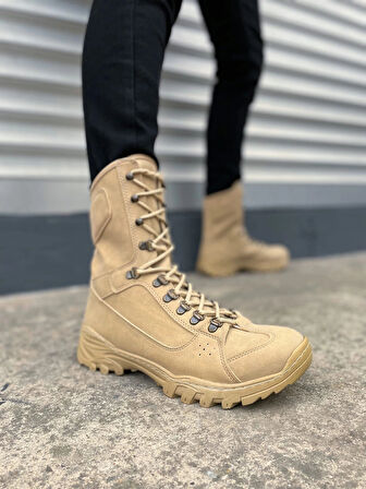JY999 Strike Bağcıklı Ortopedik Taban Günlük Süet Erkek Askeri Postal Bot SKT Kum
