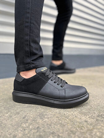 JY151 Boost Bağcıklı Cilt Süet Erkek Günlük Sneaker Ayakkabı CSST - Siyah