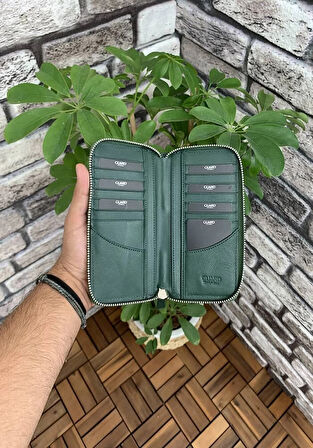 Guard Yeşil Safiano Fermuarlı Portföy Cüzdan