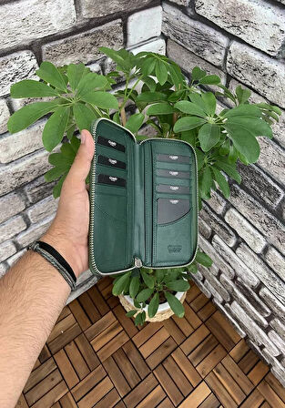 Guard Yeşil Safiano Fermuarlı Portföy Cüzdan