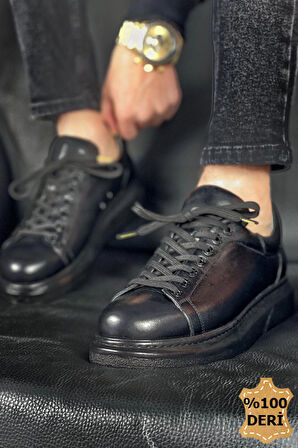 MN257 - DST Estrella Deri Erkek Ayakkabı SIYAH