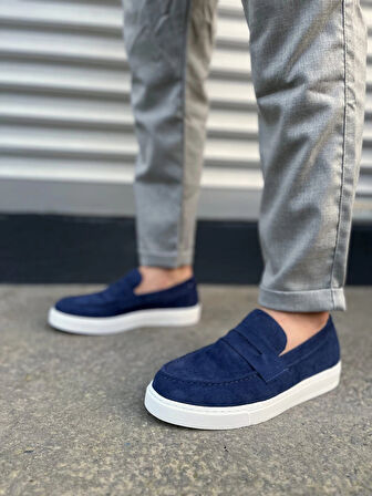 JY180 Estilo X Bağcıksız Süet Erkek Günlük Spor Klasik Ayakkabı SBT - Lacivert