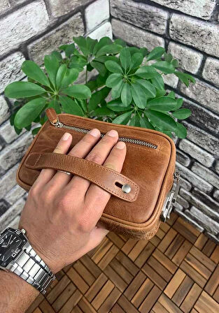 Guard  Antik Taba Hakiki Deri Şifreli El Çantası