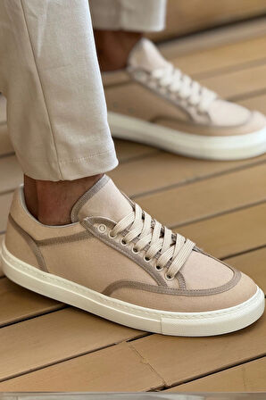 MN2505 - Keten Erkek Ayakkabı BEJ/BEJ