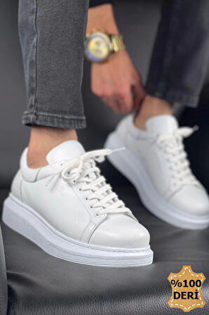 MN257 - DBT Estrella Deri Erkek Ayakkabı BEYAZ