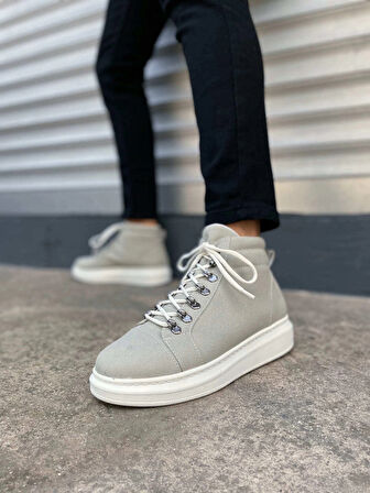 JY206 Ottawa Bağcıklı Ortopedik Taban Süet Erkek Spor Bot SBT - Gri