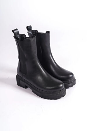 LORA Bağcıksız Lastikli Ortopedik Taban Kadın Bot CST - Siyah