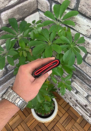 Guard Siyah-Kırmızı Deri Erkek Cüzdanı