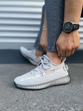 JY305 Pulse Bağcıklı Triko Kumaş Erkek Günlük Spor Ayakkabı TGT - Gri