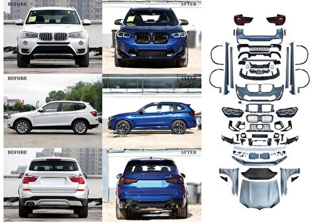 AUTOGP  Bmw x3 f25 to g01 x3m dönüşüm body kit seti full facelift 2010 / 2017