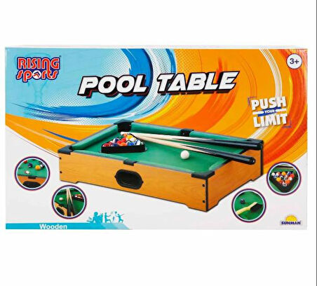 Sunman Masaüstü Ahşap Orta Boy Bilardo Kolay Kurulum 51X31X9.3CM