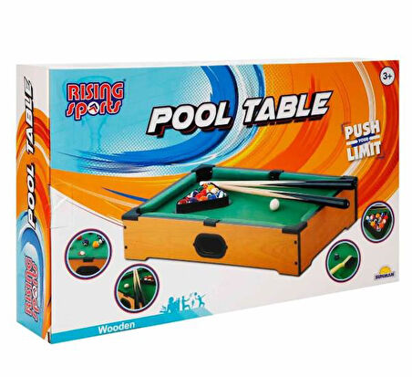 Sunman Masaüstü Ahşap Orta Boy Bilardo Kolay Kurulum 51X31X9.3CM