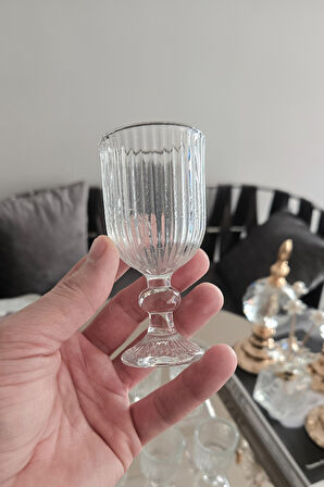 6 lı Kahve Yanı Su Bardağı Platin
